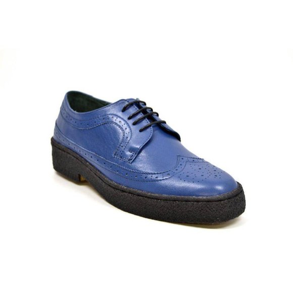 British Walkers Shoes British Walkers Playboy Originals Wingtip Low Cut Men Cobalt Blue